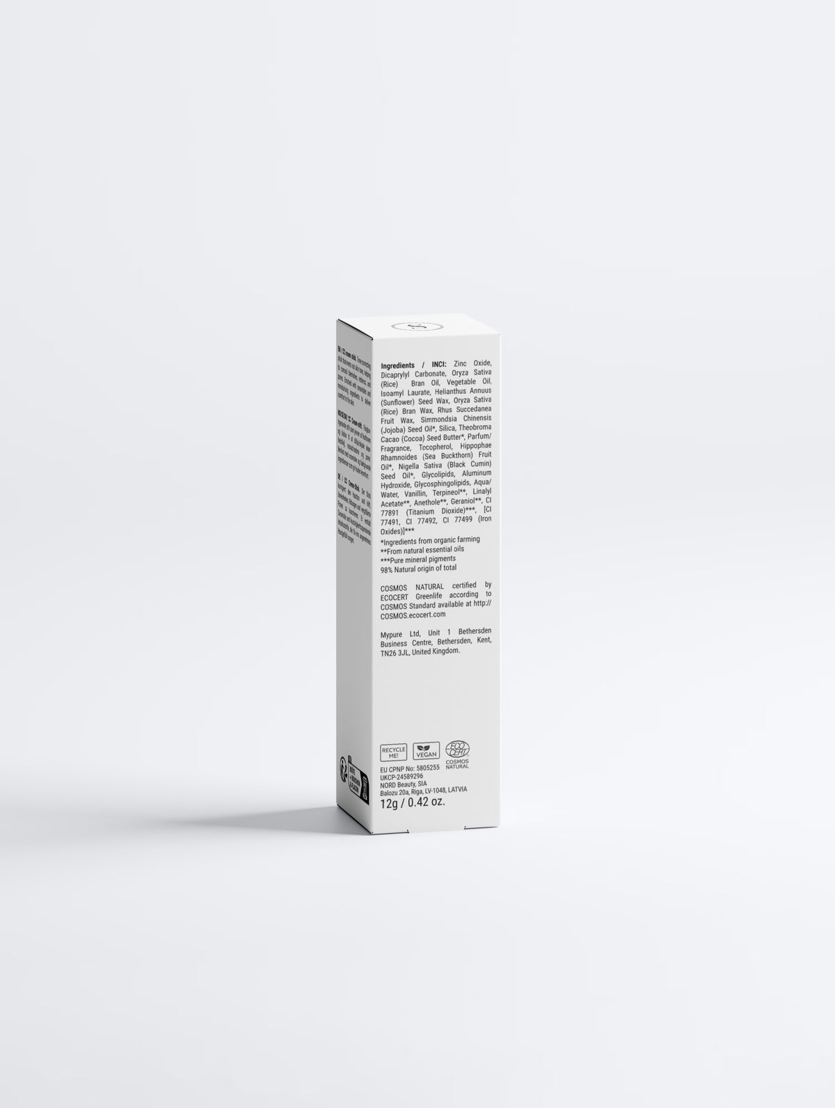 Soivane Ceramide CC Stick SPF 30 Deep with carton, back view