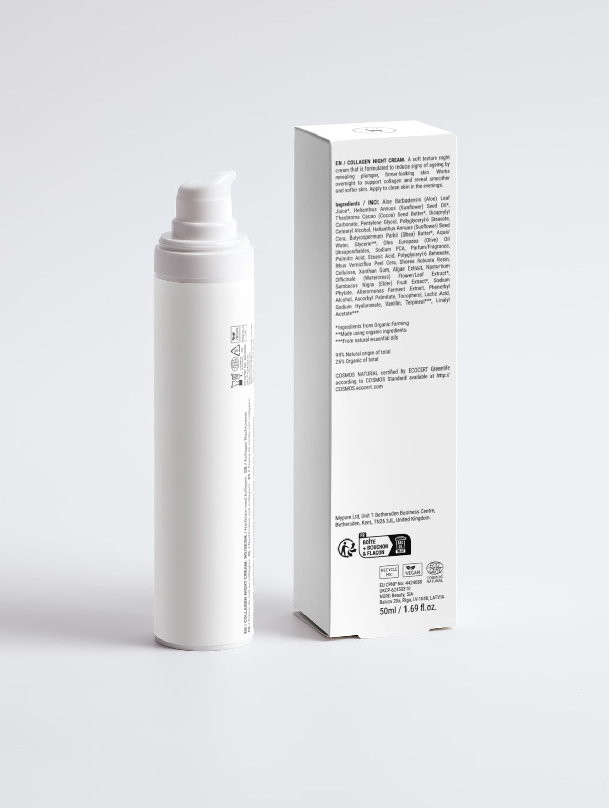 Soivane Collagen Night Cream with carton, back view